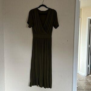 Olive green maxi dress